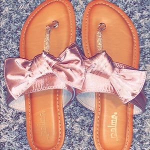 Women's Sheer Pink Bow Sandals
